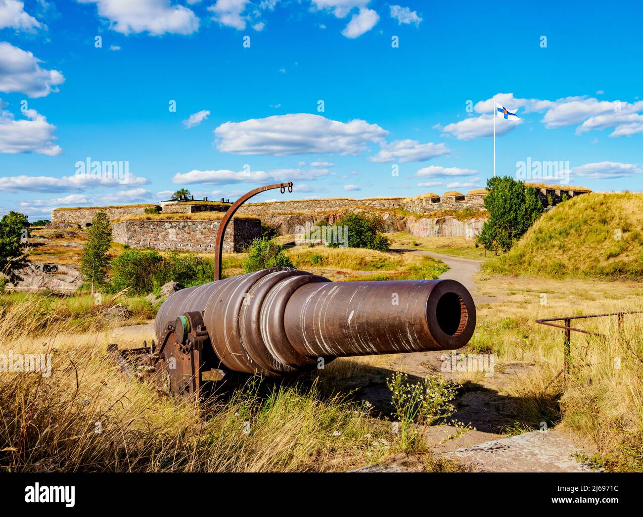 Fortezza di Suomenlinna, patrimonio dell'umanità dell'UNESCO, Helsinki, contea di Uusimaa, Finlandia Foto Stock