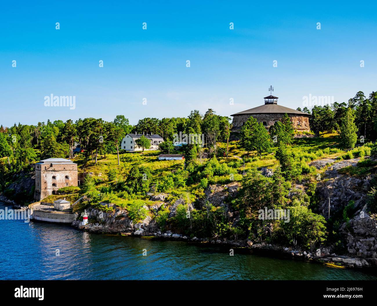 Fortezza di Fredriksborg, vista sopraelevata, Stoccolma, Contea di Stoccolma, Svezia, Scandinavia Foto Stock