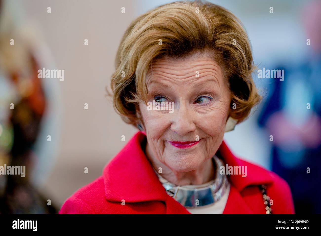 Elverum 20220428.Queen Sonja durante l'apertura del Centro conservazione Anno a Elverum. Foto: Stian Lysberg Solum / NTB Foto Stock