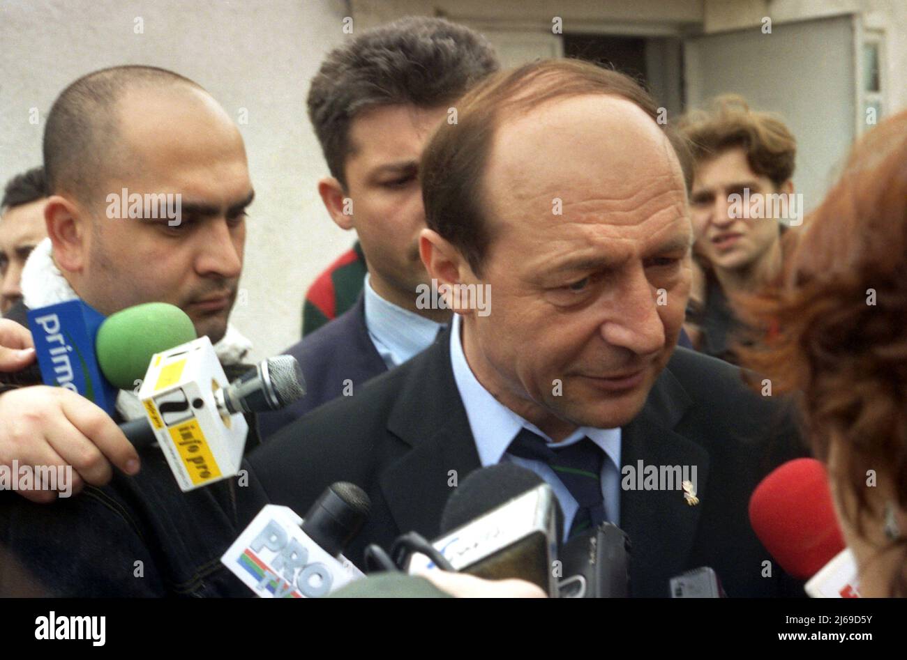 presidente rumeno Traian Băsescu, 2004 Foto Stock