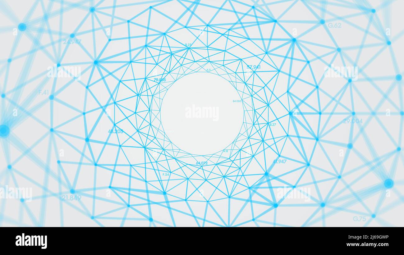 Astratto vettore poligoni plesso sfondo con linee e punti connessi che formano un cerchio, visualizzazione dati digitali Illustrazione Vettoriale
