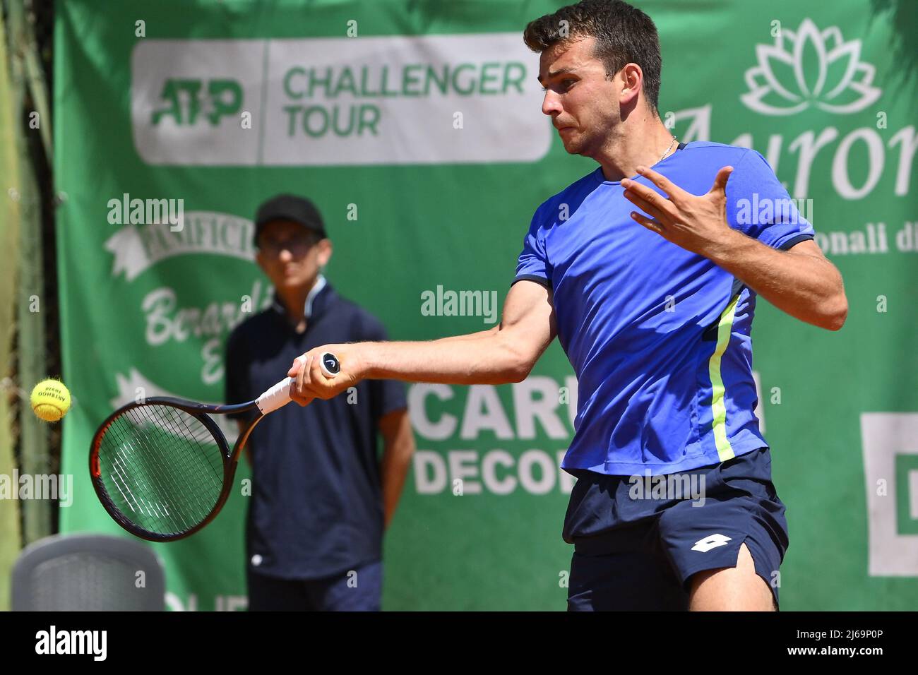 Ergi Kirkin (TUR) durante le quarti di finale all'ATP Challenger Roma Open  2022, torneo di tennis il 29 aprile 2022 presso il Garden Tennis Club di  Roma (Foto di Domenico Cippitelli/LiveMedia/Sipa USA