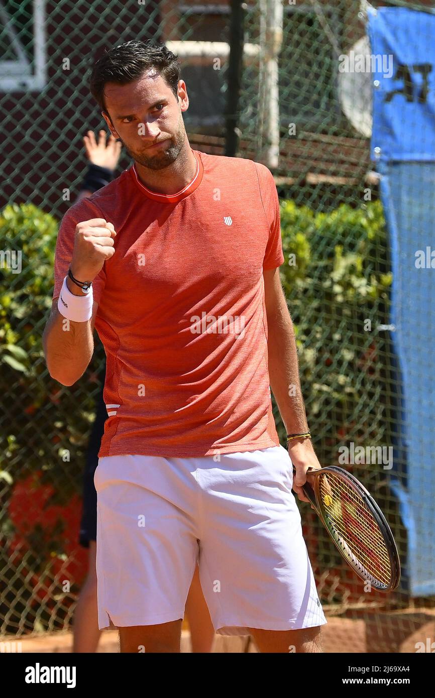 Quentin Halys (fra) durante le quarti di finale all'ATP Challenger Roma  Open 2022, torneo di tennis il 29 aprile 2022 presso il Garden Tennis Club  di Roma (Foto di Domenico Cippitelli/LiveMedia/Sipa USA