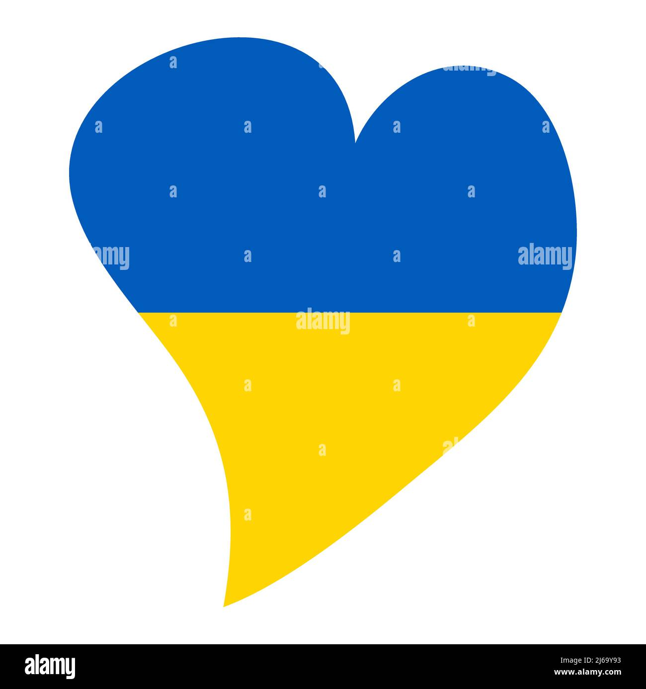illustrazione vettoriale eps con paese ucraina colori nazionali cuore per amore e pregare per l'ucraina Illustrazione Vettoriale