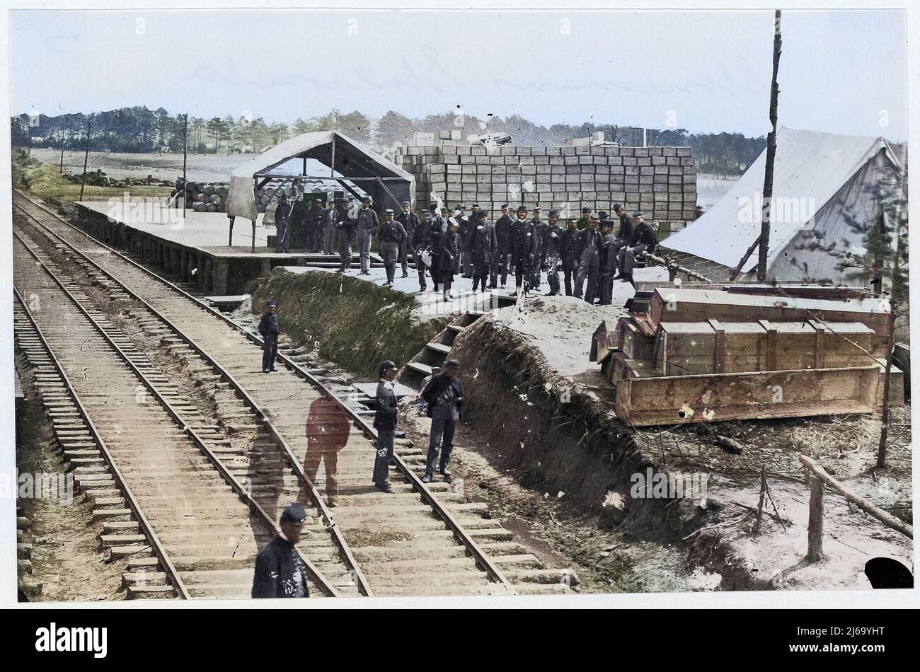 Dipartimento del Commissariato, Stoneman's Station, su Aquia Creek e Fredericksburg Rail Road, Virginia. 1863–65 Foto Stock