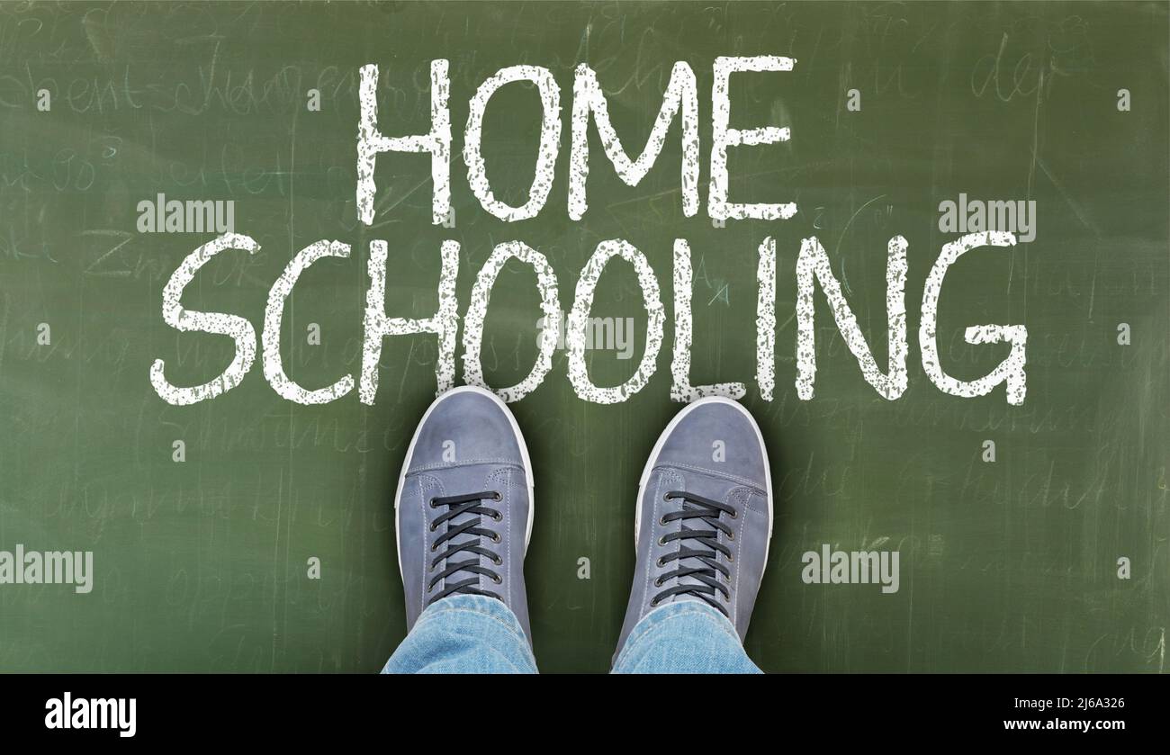 Immagine dell'icona sul tema della scuola domestica Foto Stock