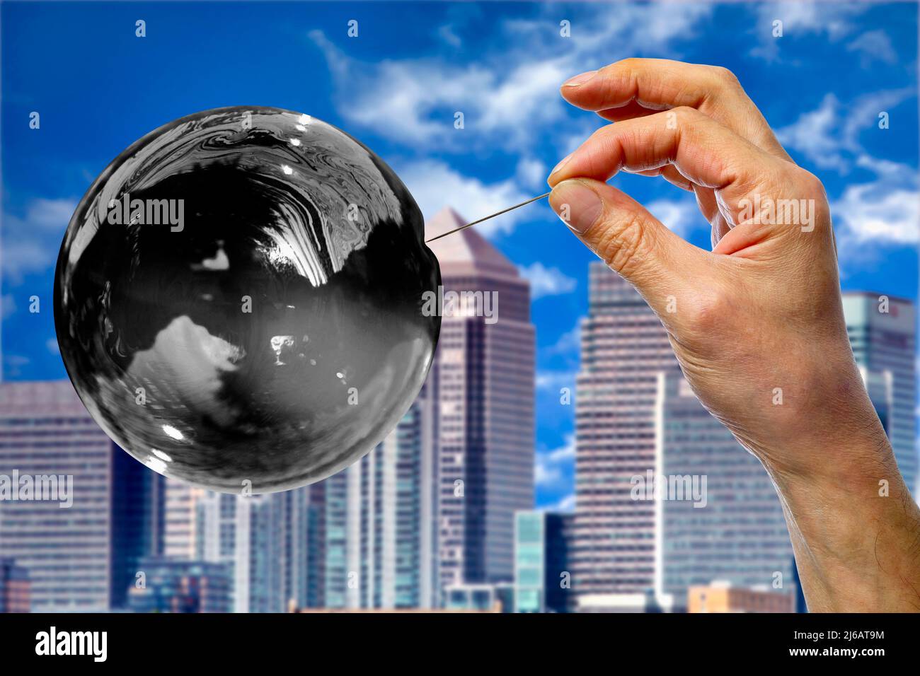 Esplosione di bolle di carbonio, immagine composita concettuale Foto Stock