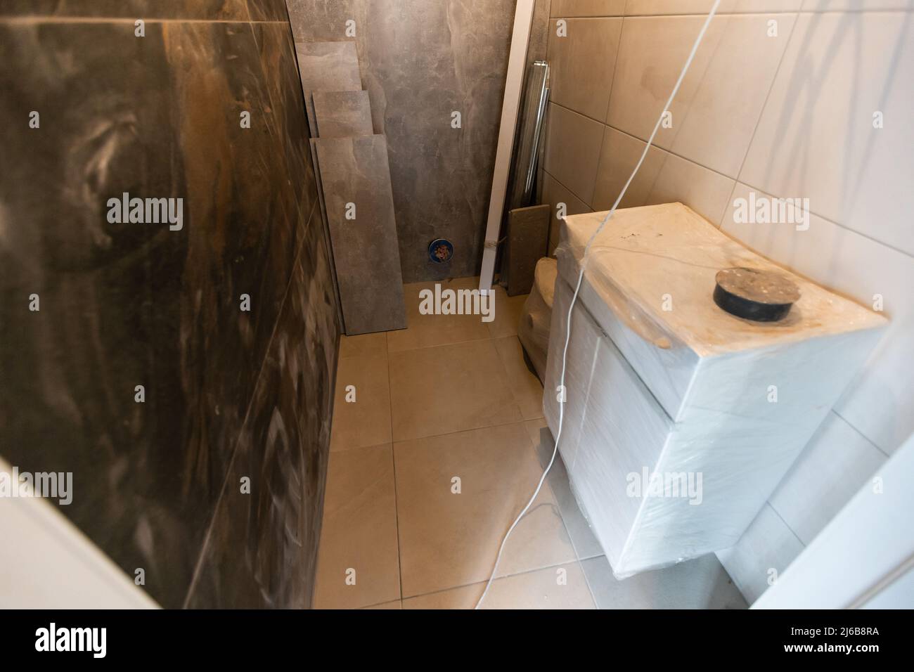 la camera da ristrutturare. Casa. Ristrutturazione. Foto Stock