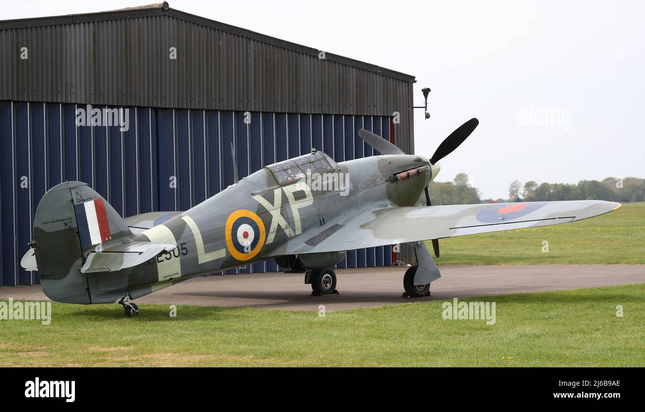 Caccia a due posti Hurricane WW II a White Waltham, Regno Unito Foto Stock