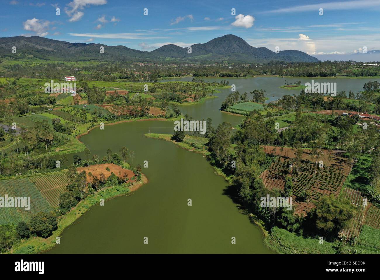 Vista aerea di Garut regency, giava Occidentale, Indonesia Foto Stock