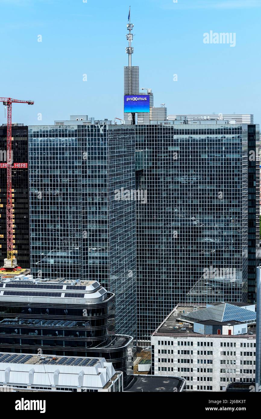 Edificio Proximus nel Quartier Nord | Les bureaux de Proximus - società di telefonia e internet -dans le quartier nord Foto Stock