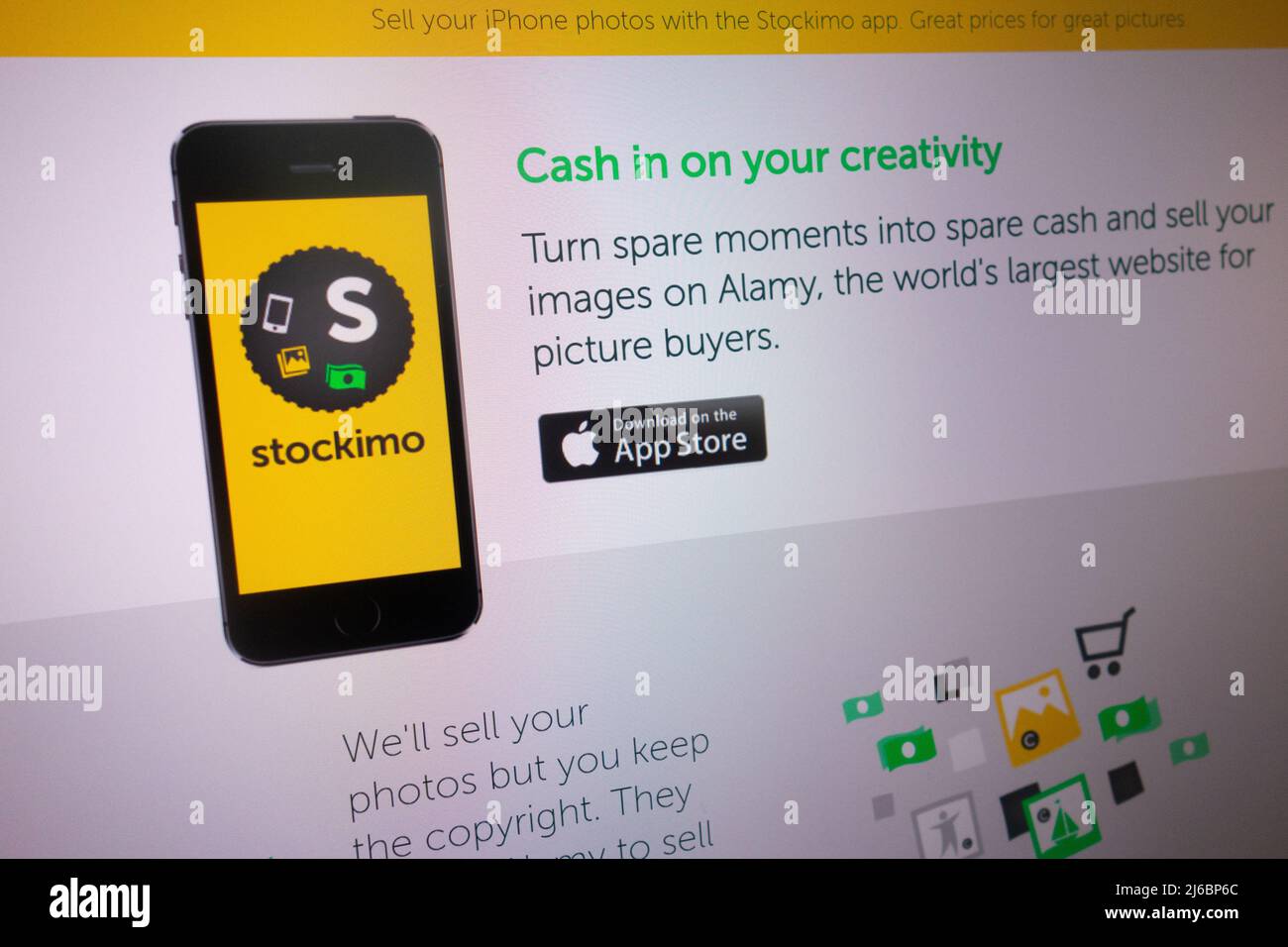 KONSKIE, POLONIA - 27 aprile 2022: www.stockimo.com Sito web Stockimo app visualizzato su computer portatile Foto Stock