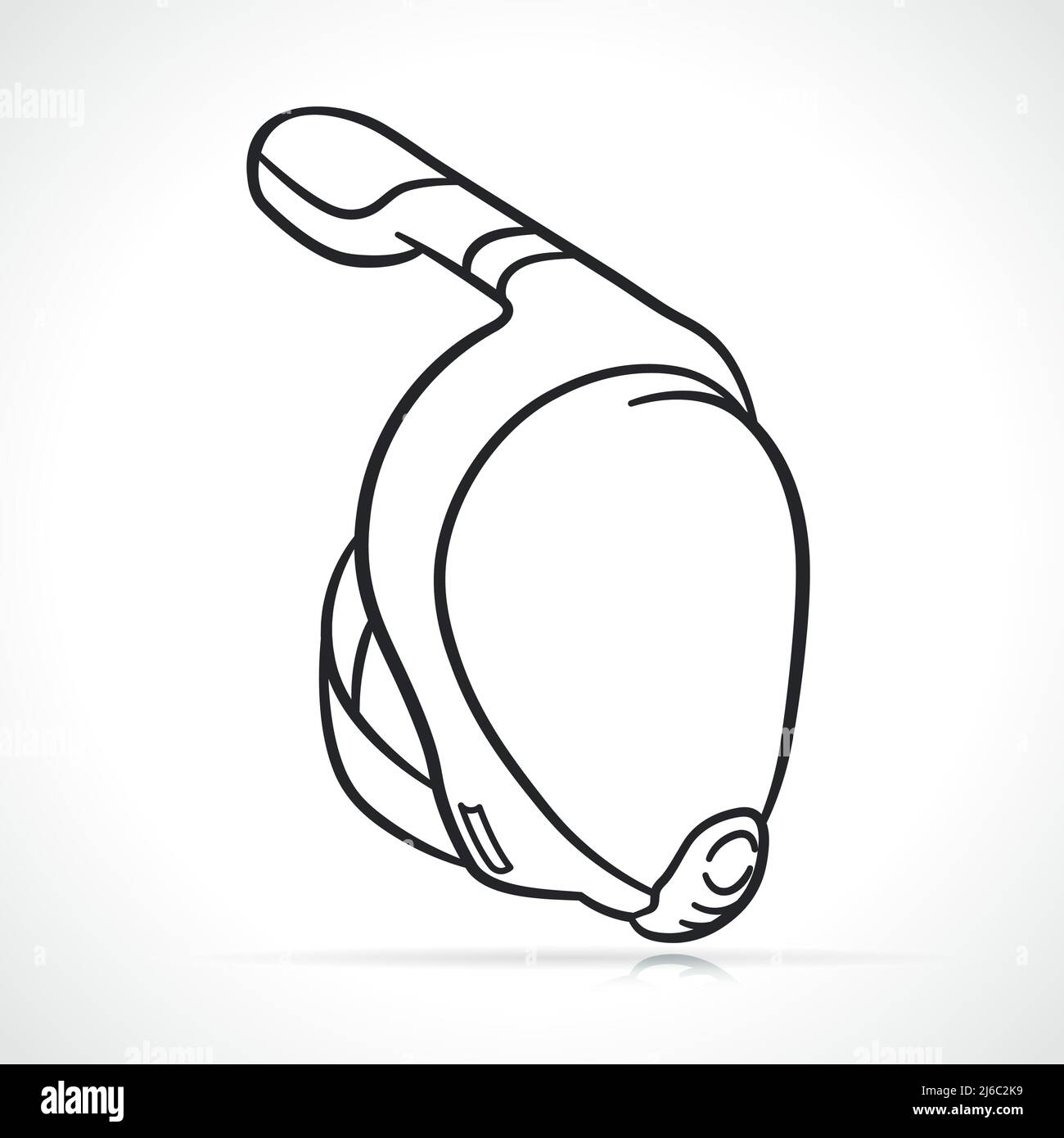 maschera di snorkeling nero contorno disegno isolato illustrazione Illustrazione Vettoriale