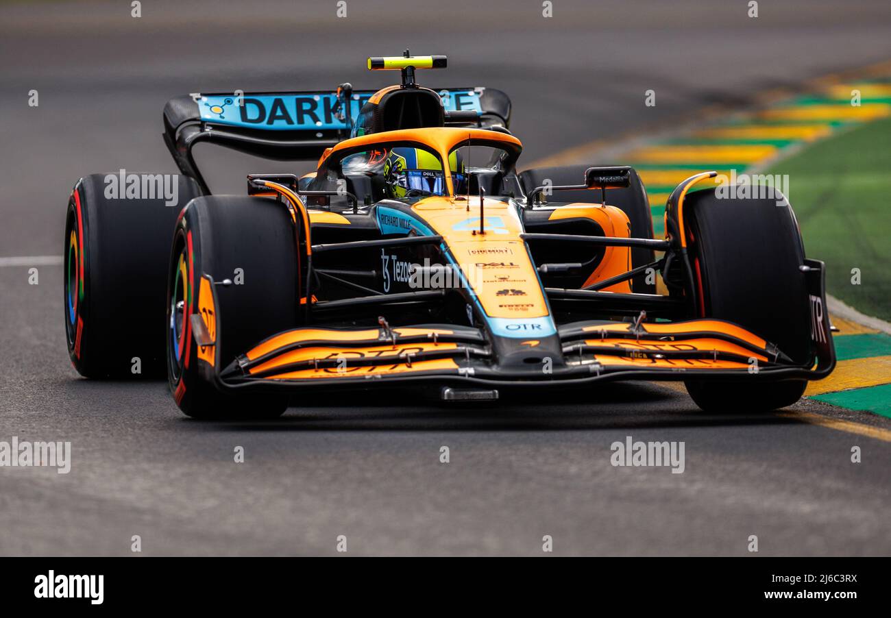 Circuito Albert Park Grand Prix, Melbourne, Australia. 09 Apr 2022. Lando Norris (GBR) del team McLaren durante le Qualifiche. Corleve/Alamy Stock Photo Foto Stock