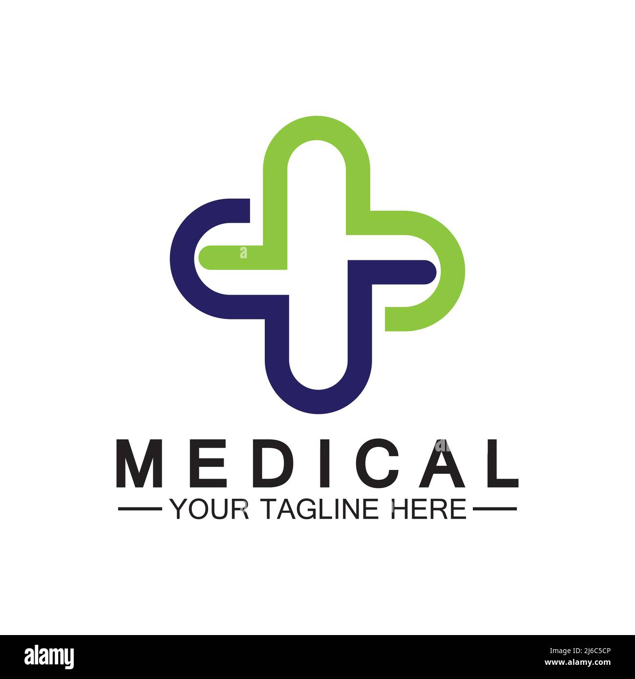 Croce di medicina e salute Logo farmacia template vettoriale Illustrazione Vettoriale