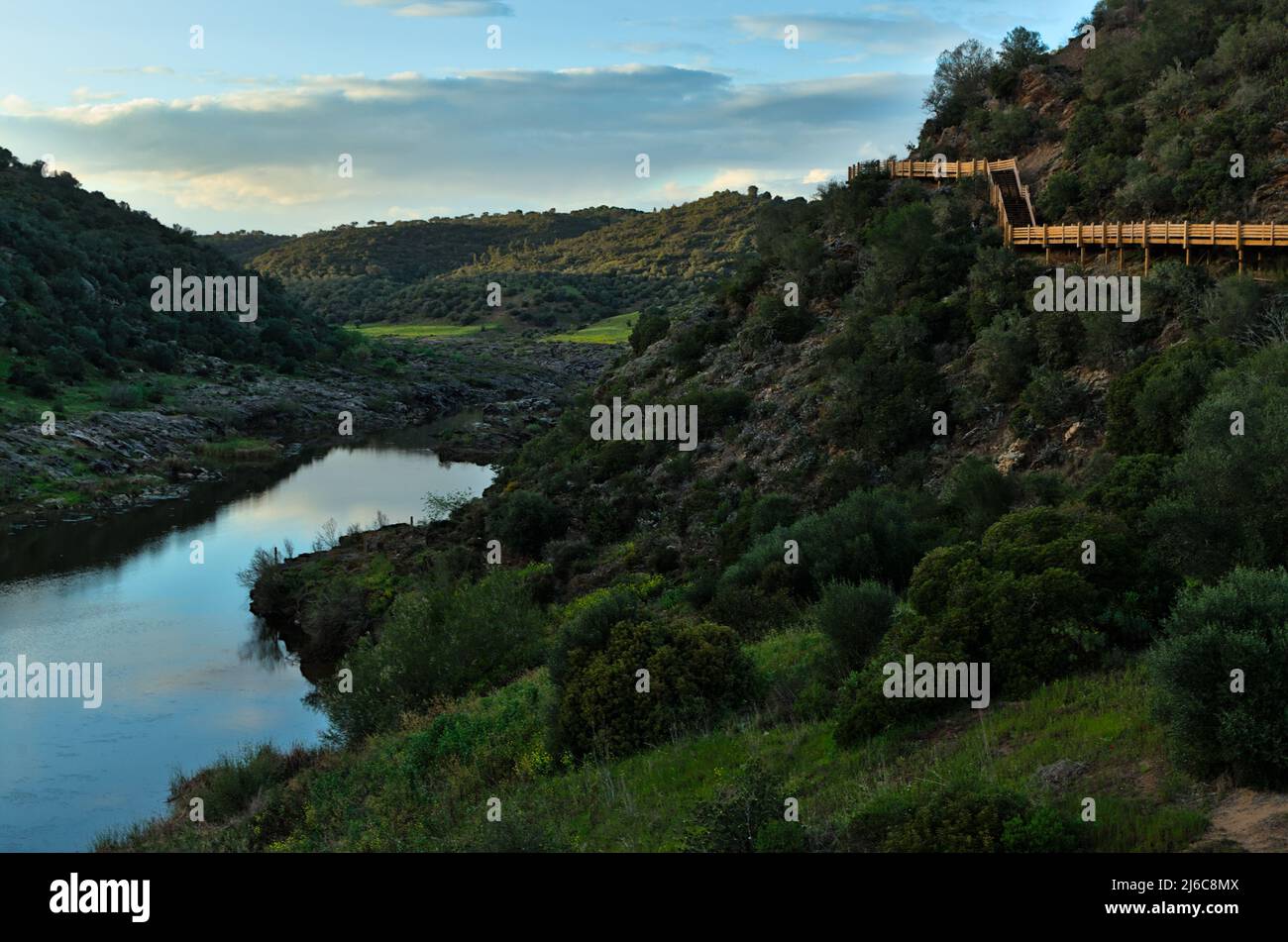 Panorama di Pulo do Lobo ad Alentejo, Portogallo Foto Stock