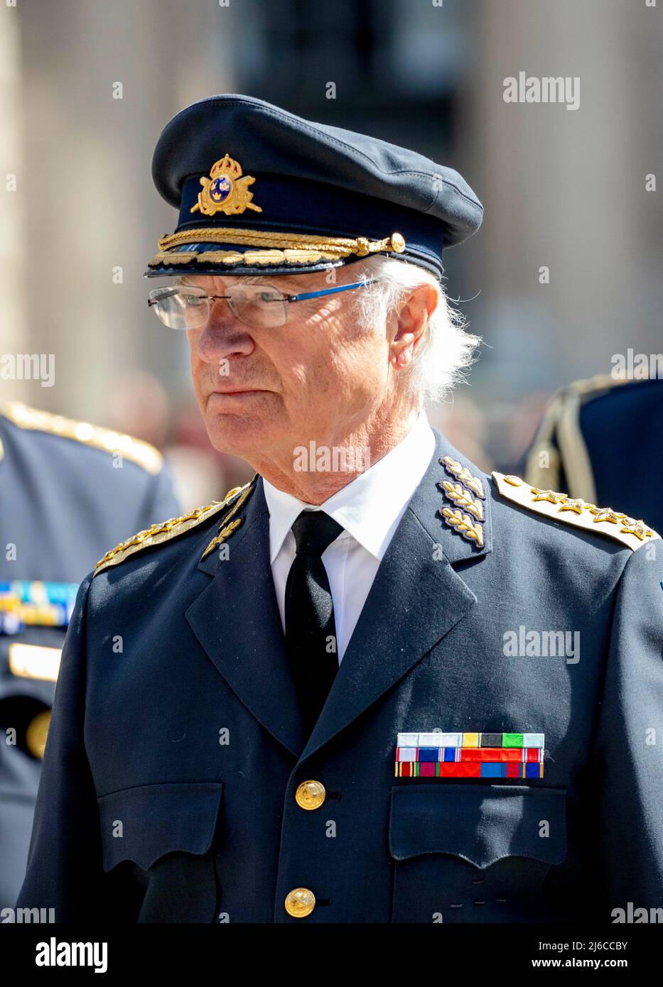 Re Carl Gustaf XVI di Svezia al Palazzo reale di Stoccolma, il 30 aprile 2022, in occasione del 76th compleanno del re Carl Gustaf Foto: Albert Nieboer / Olanda OUT / Point de Vue OUT Foto Stock