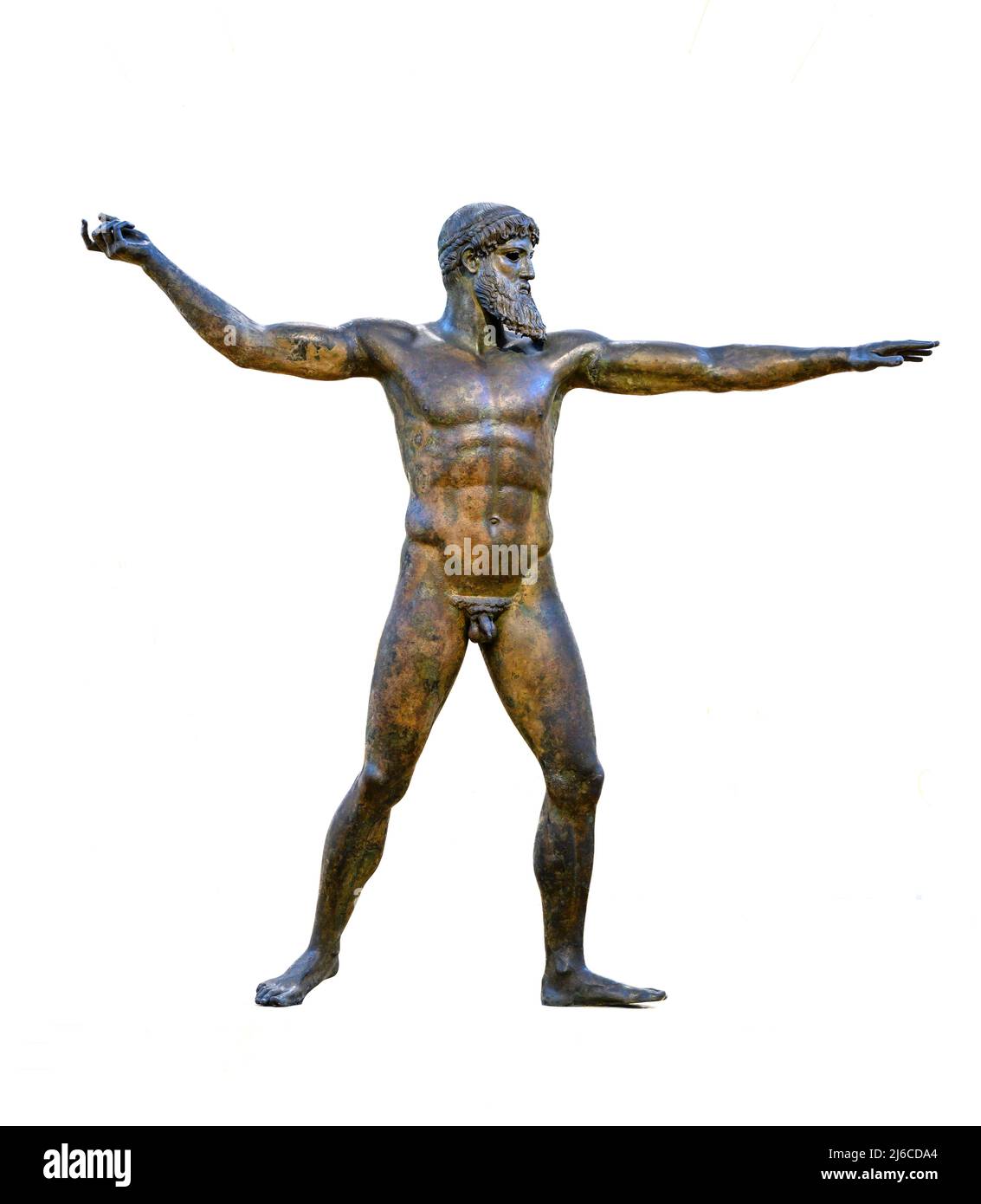 Statua di bronzo di Zeus o forse Poseidone. Trovato nel mare di Capo Artemision, Euboea settentrionale. Periodo classico 460 a.C. Una delle poche sta originali Foto Stock