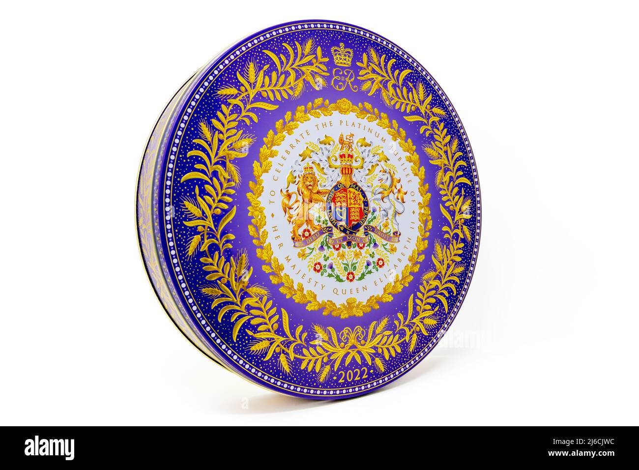 The Royal Collection Platinum Jubilee Biscuit Tin Foto Stock