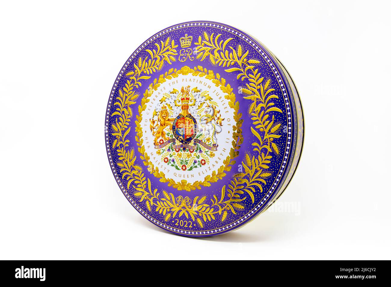 The Royal Collection Platinum Jubilee Biscuit Tin Foto Stock