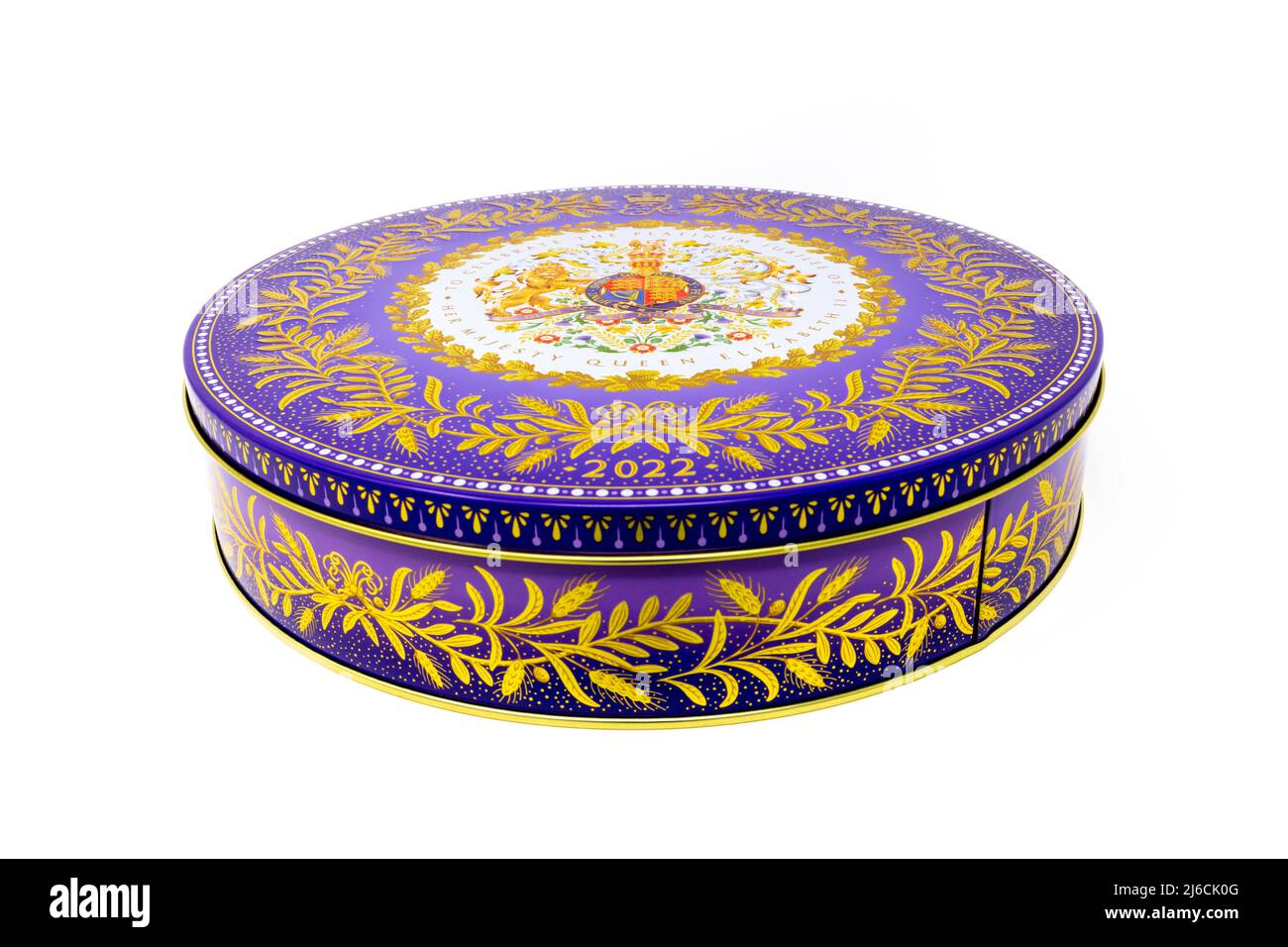 The Royal Collection Platinum Jubilee Biscuit Tin Foto Stock