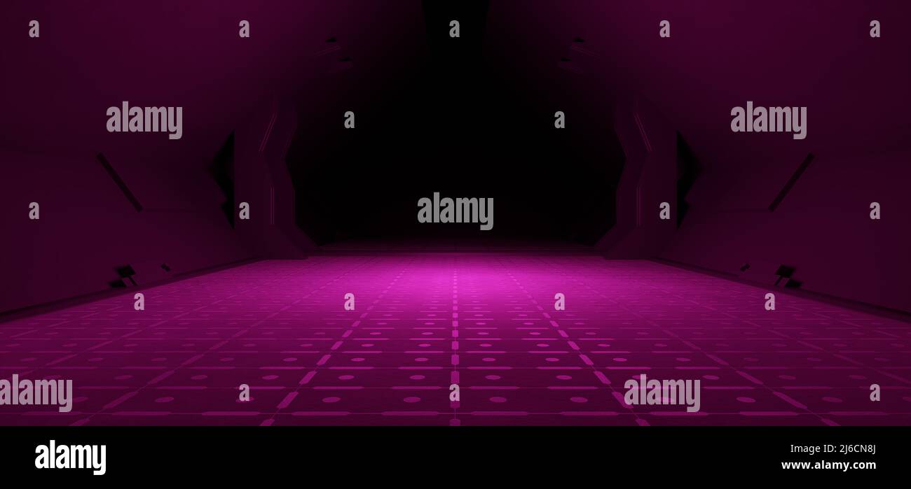 Astratto viola stanza vuota illuminazione Studio sfondo mockup con spazio vuoto 3D rendering Foto Stock