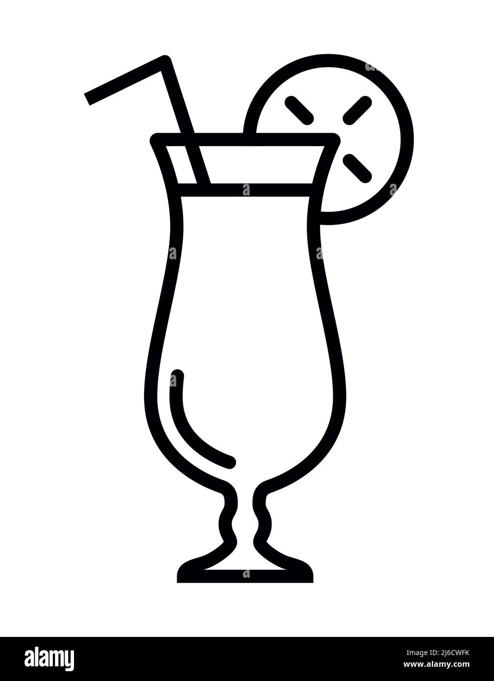 Cocktail drink o bar bevanda icona di illustrazione vettoriale in vetro Illustrazione Vettoriale