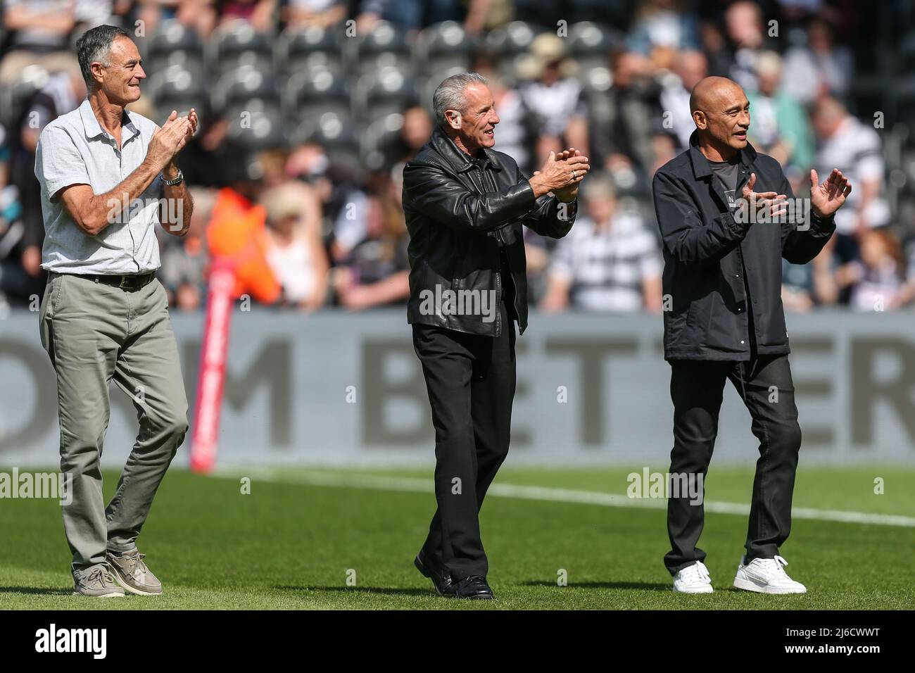 Ex Hull FC Kiwi leggende Gary Kemble, Fred Ah Kuoi e Dane o’Hara tornano nella città di Hull per la Superleague di questo pomeriggio a , il 4/30/2022. (Foto di David Greaves Photos/ Via/News Images/Sipa USA) Foto Stock