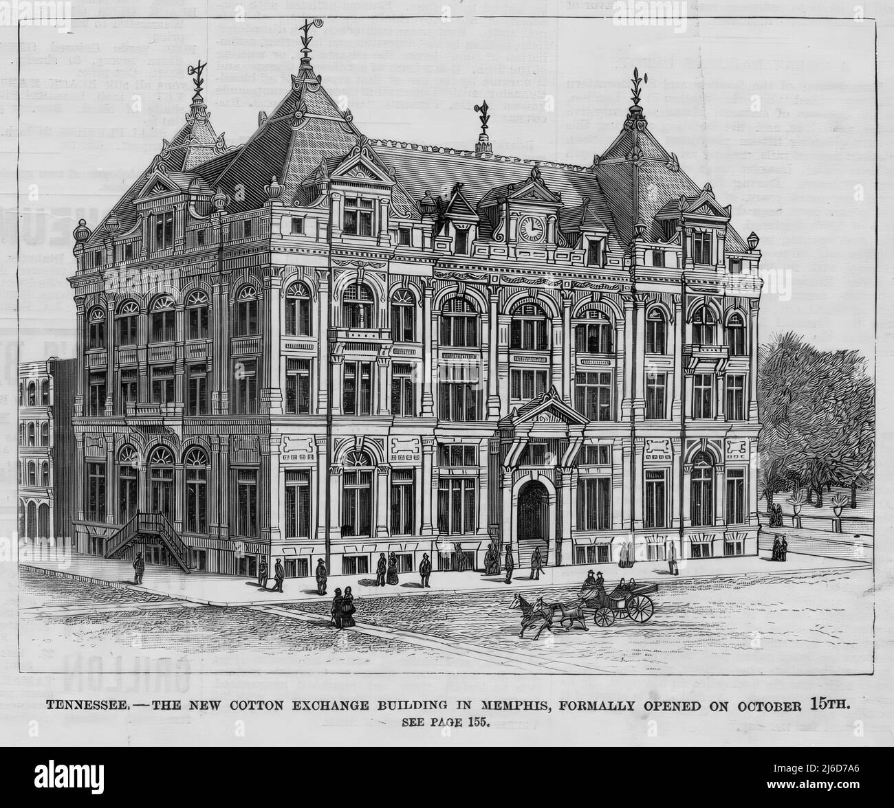 Tennessee - il nuovo Cotton Exchange Building di Memphis, aperto formalmente il 15th ottobre. 1885 illustrazione Foto Stock