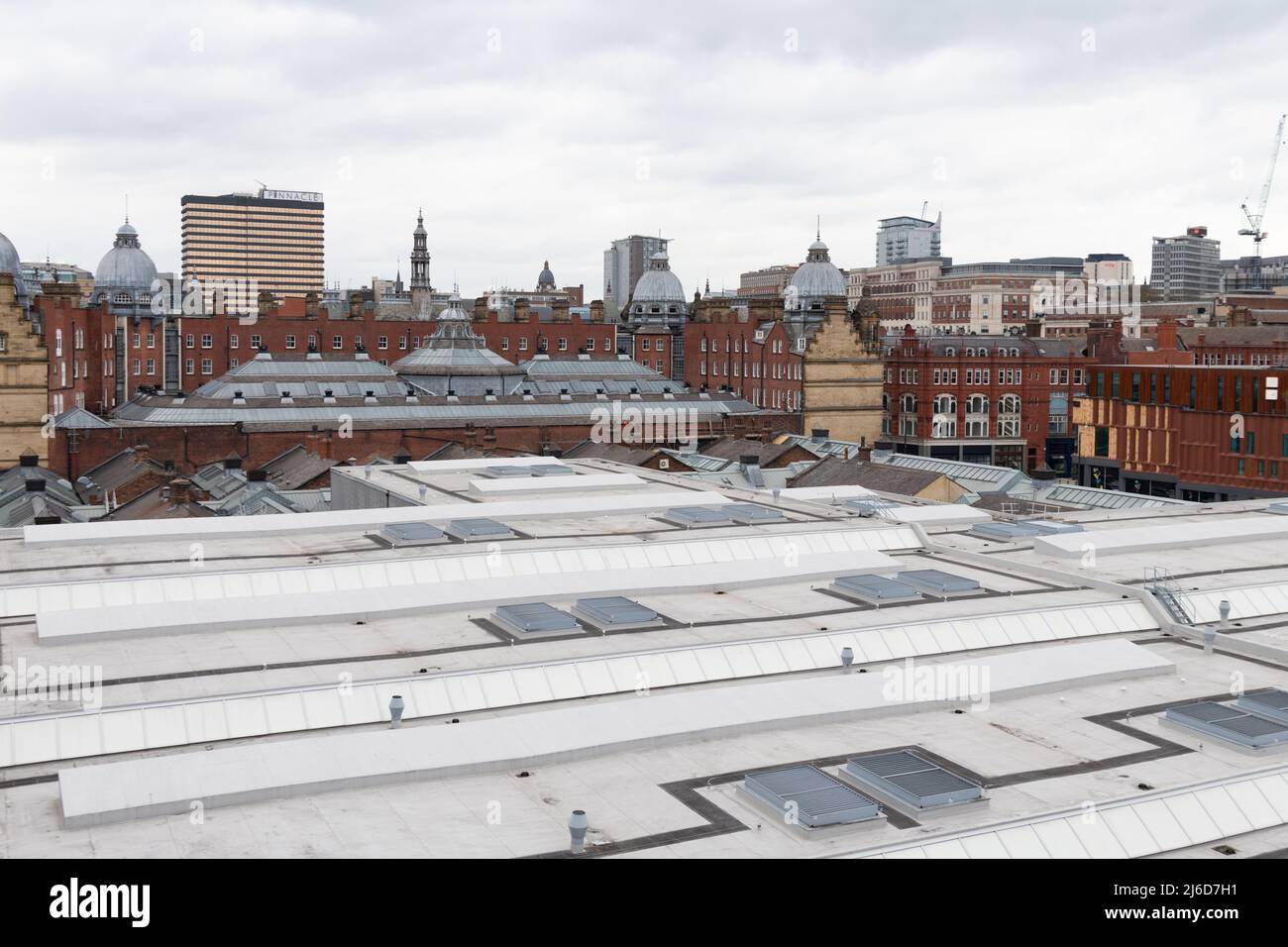 Leeds City Markets tetto da sopra - Leeds, West Yorkshire, Inghilterra, Regno Unito Foto Stock