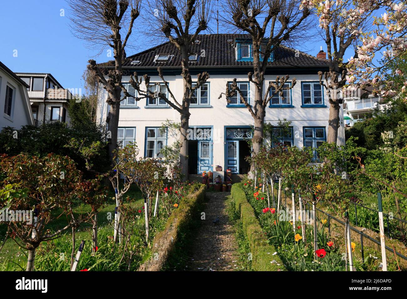 Blankenese, vecchia casa a Strandweg, Amburgo, Germania, Europa Foto Stock