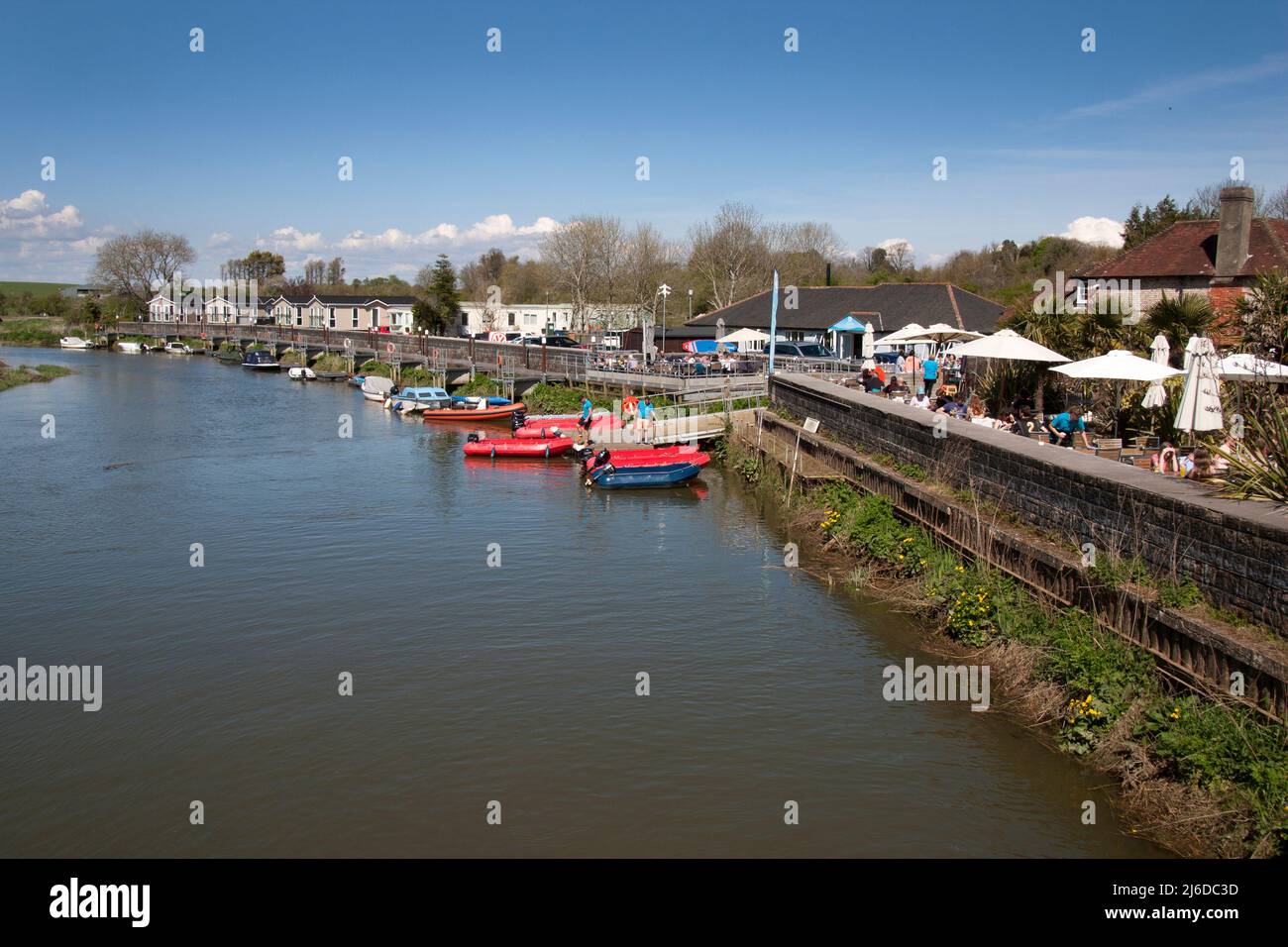 River Arun ad Amberley, West Sussex, Inghilterra Foto Stock