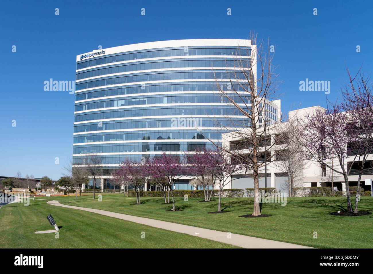 Edificio per uffici Global Payments a Plano, Texas, USA. Foto Stock