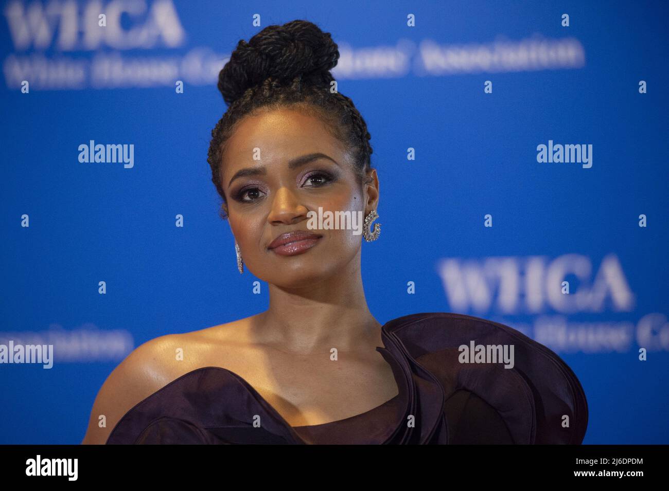 L'attrice Kyla Pratt arriva al 2022 White House Corresponds' Association Dinner al Washington Hilton di Washington, DC sabato 30 aprile 2022. La cena torna quest'anno per la prima volta dal 2019. Foto di Bonnie Cash/UPI.... . Foto Stock