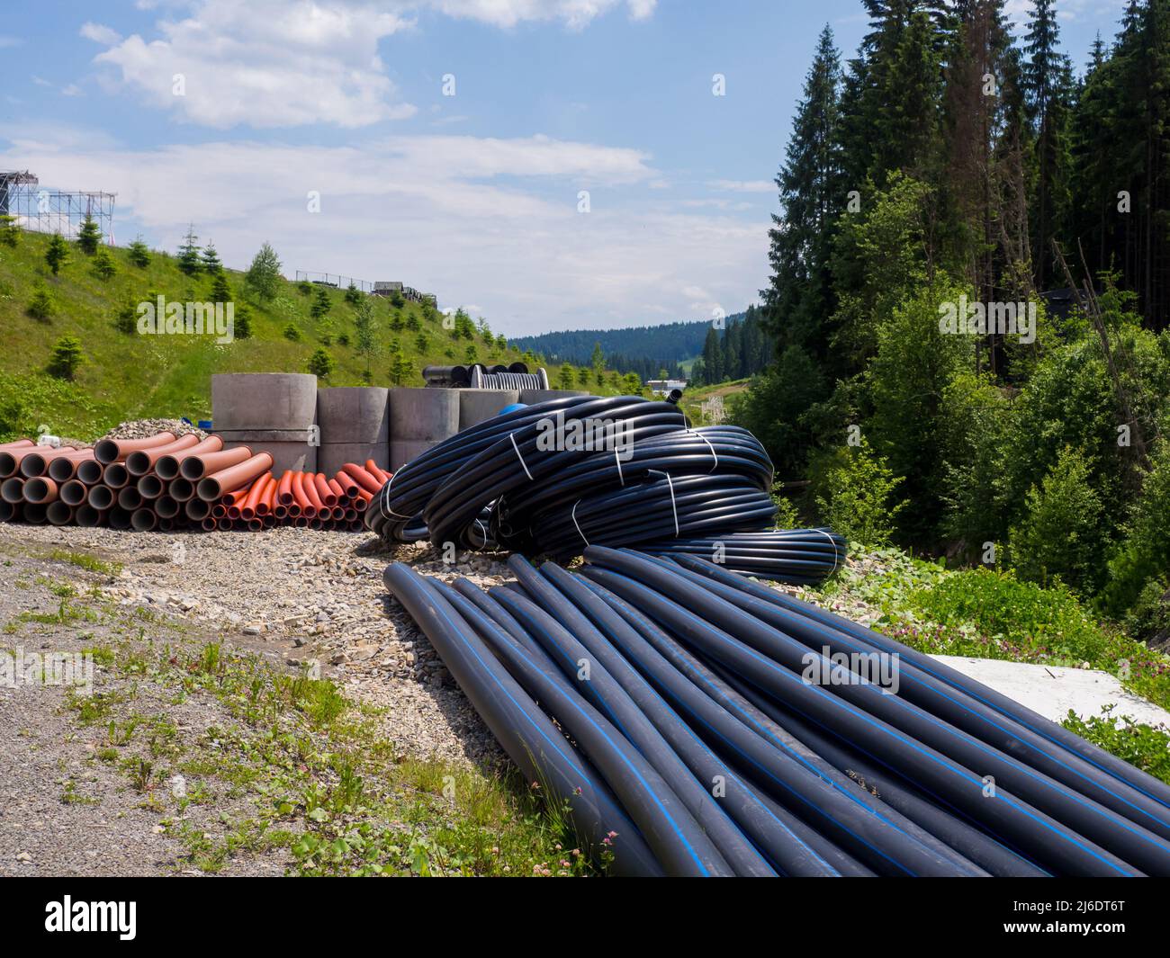 tubi in baie in montagna Foto Stock