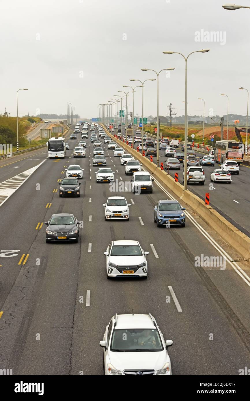 Traffico in Israele Foto Stock