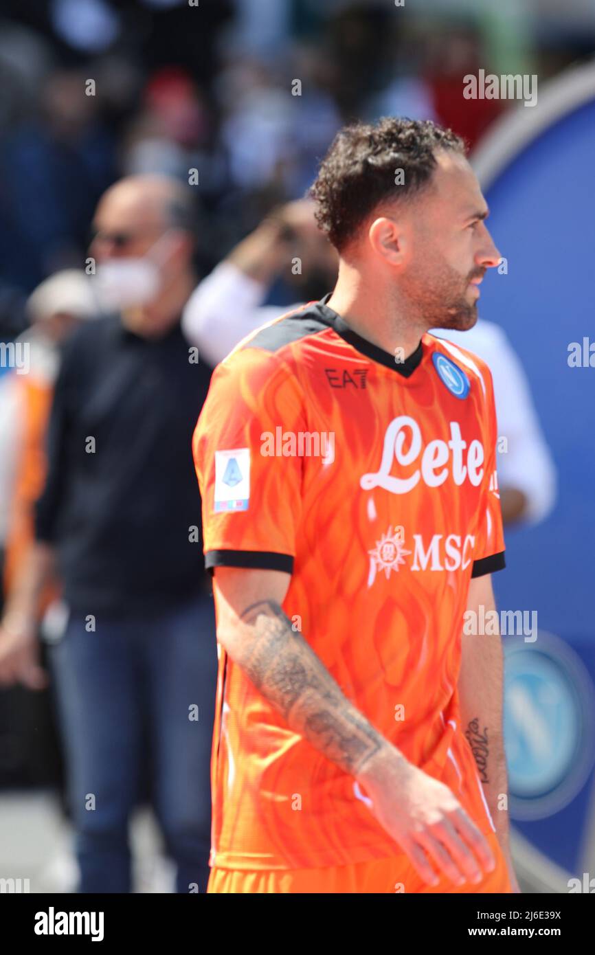 30 aprile 2022, Napoli, Campania/Napoli, Italia: Azione durante la partita di calcio tra SSC NAPOLI vs SASSUOLO allo stadio DIEGO ARMANDO MARADONA di Napoli .risultato finale SSC NAPOLI vs.SASSUOLO 6-1.in foto David Ospina, portiere, di SSC NAPOLI (Credit Image: © Salvatore Esposito/Pacific Press via ZUMA Press Wire) Foto Stock