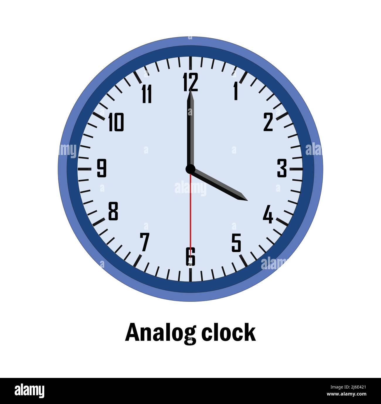 Orologio analogico. 04-00. con sfondo bianco. vettore Illustrazione Vettoriale