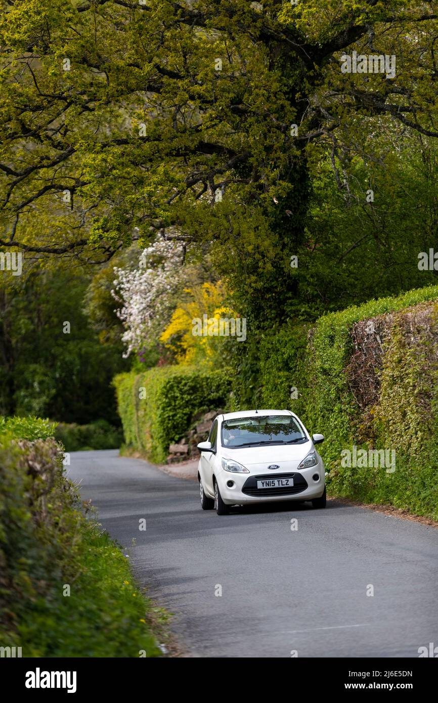 Varie marchee che partecipano alle classiche auto primaverili Rotary Club beneficenza 'Wye Run' attraverso il Galles e la Wye Valley. Foto Stock
