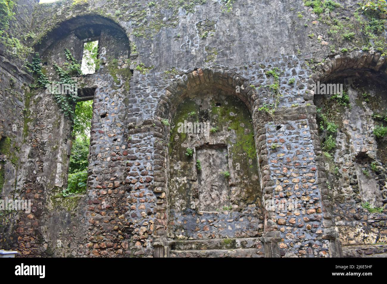 rovine del forte vasai, maharashtra, india Foto Stock