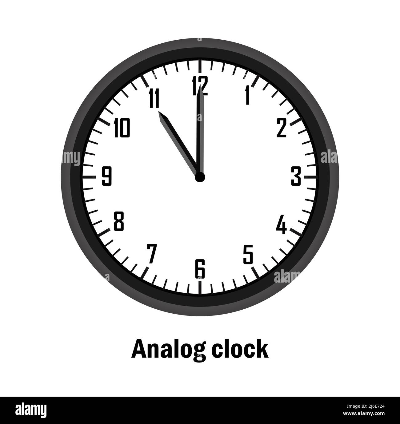 Orologio analogico. 11-00. con sfondo bianco. vettore Illustrazione Vettoriale