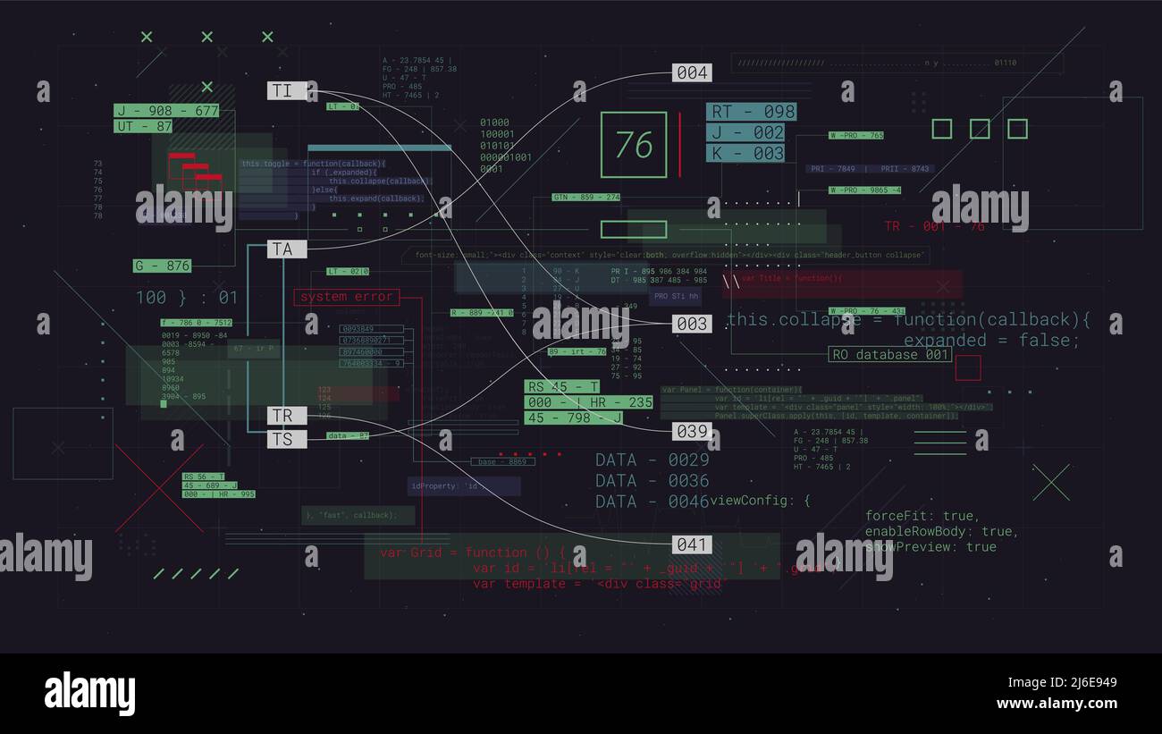 Programmazione futuristica del cyberspazio con codice binario, comunicazione informatica e scambio di dati, background vettoriale Illustrazione Vettoriale