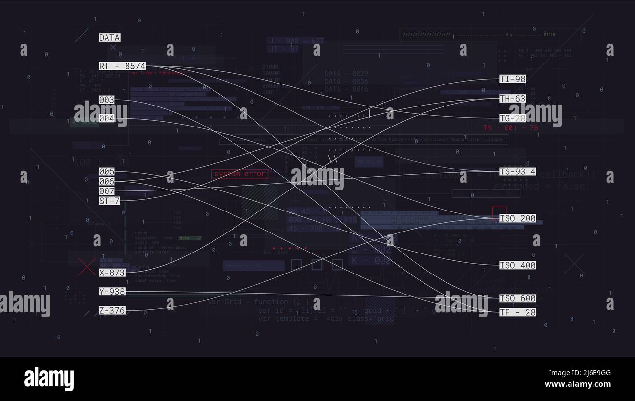 Codifica e programmazione di comunicazioni virtuali e scambio di dati, background vettoriale, spazio matrice astratto con cifre Illustrazione Vettoriale