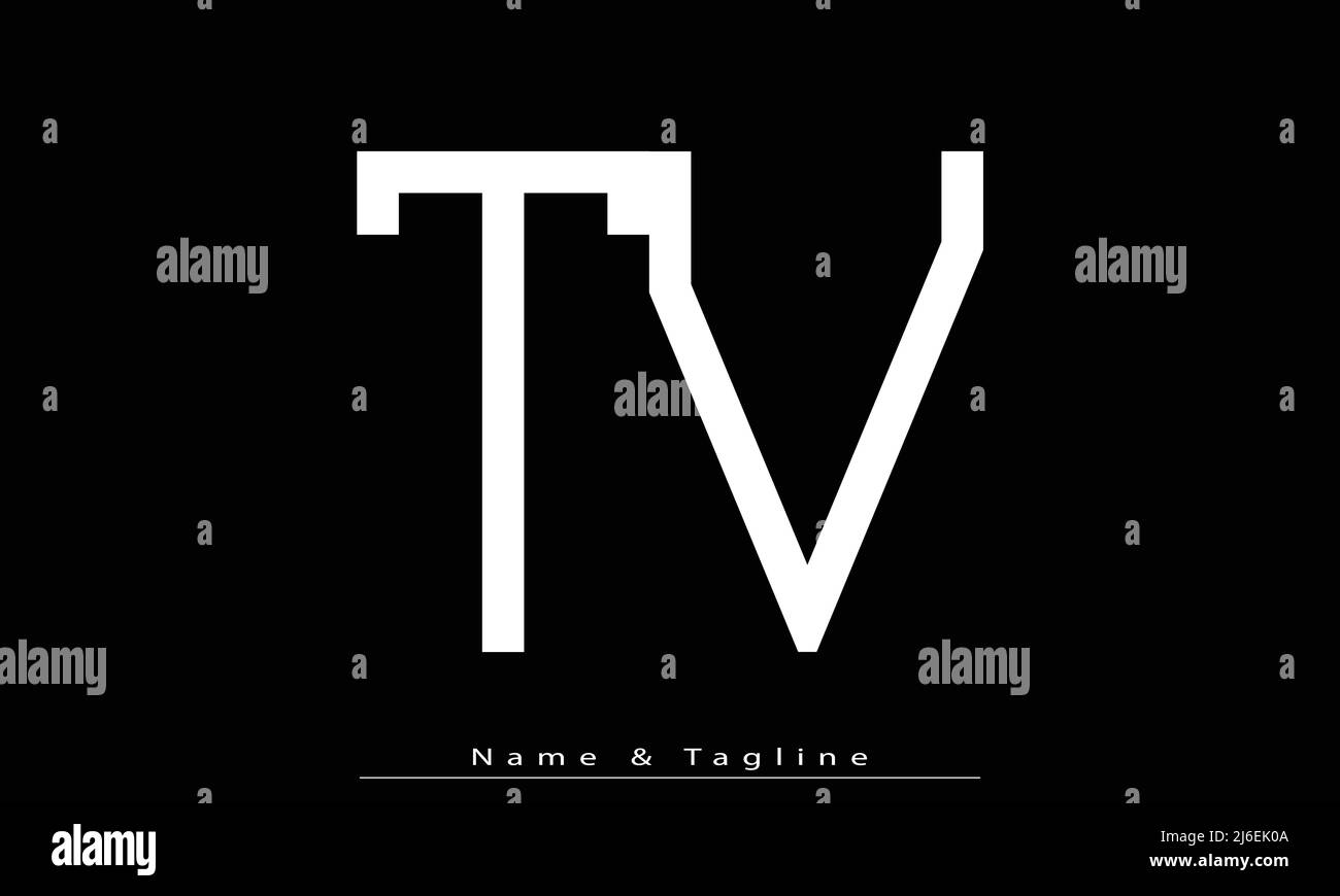 Lettere alfabetiche iniziali logo monogramma TV , VT Illustrazione Vettoriale