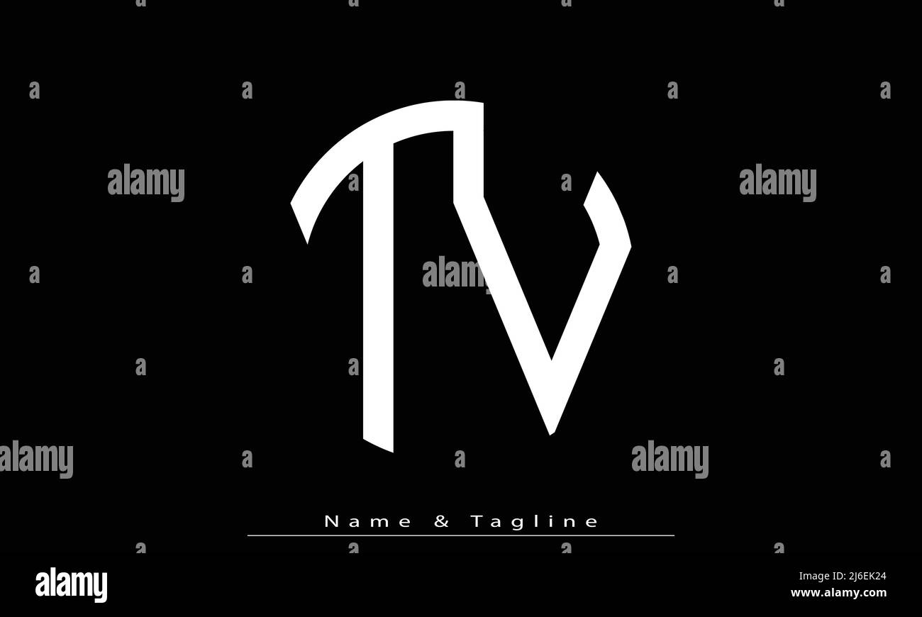 Lettere alfabetiche iniziali logo monogramma TV , VT Illustrazione Vettoriale