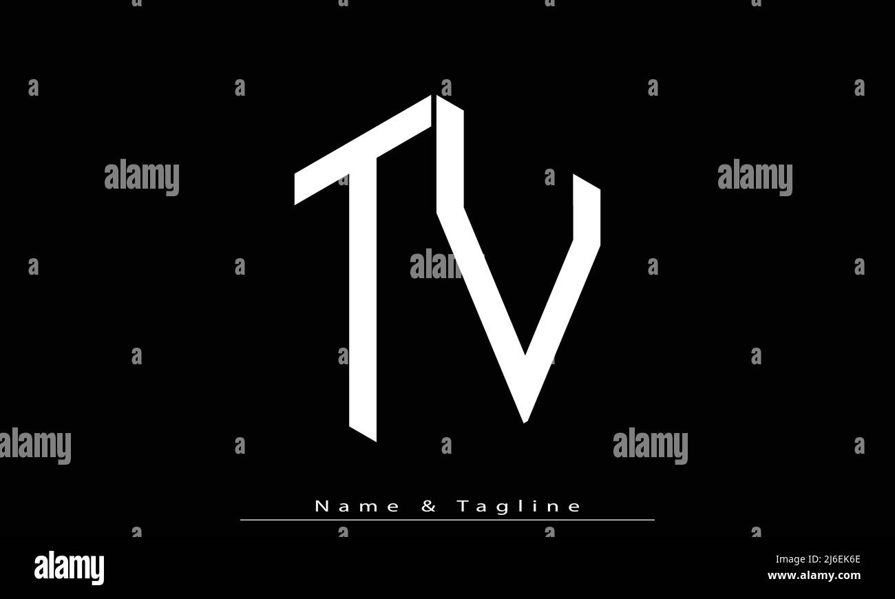 Lettere alfabetiche iniziali logo monogramma TV , VT Illustrazione Vettoriale