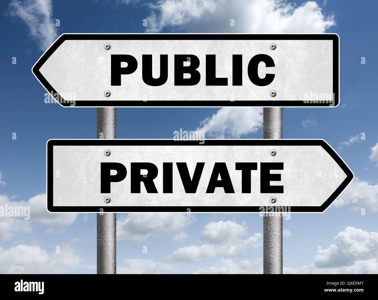 Pubblico e privato Foto Stock