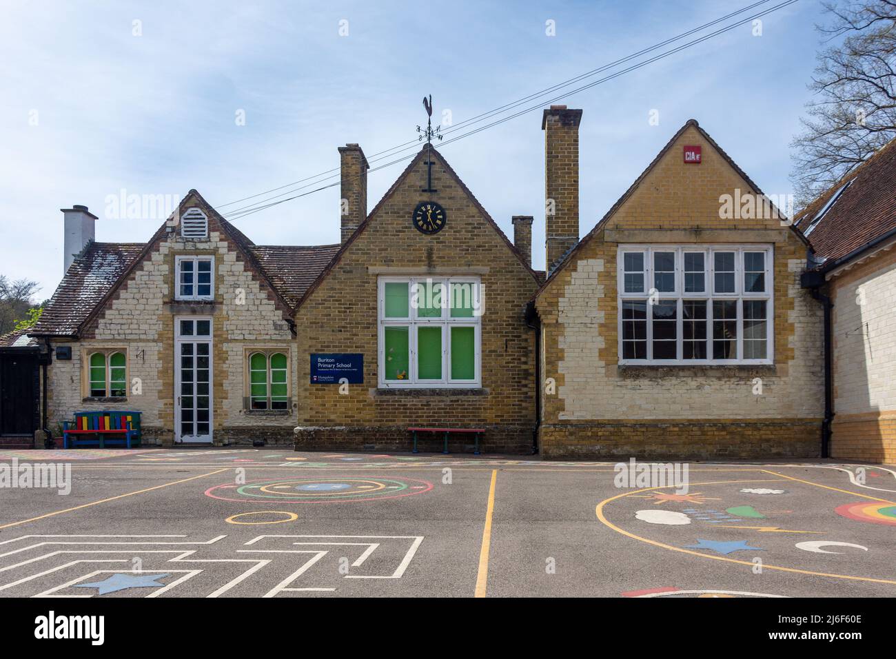Buriton Primary School, High Street, Buriton, Hampshire, Inghilterra, Regno Unito Foto Stock