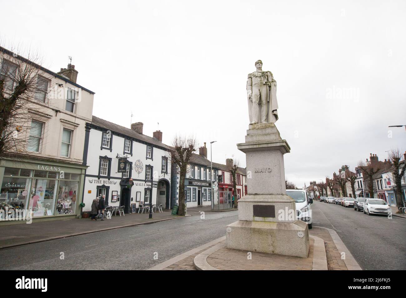 Una statua del Conte di Mayo in Cockermouth, Cumbria nel Regno Unito Foto Stock