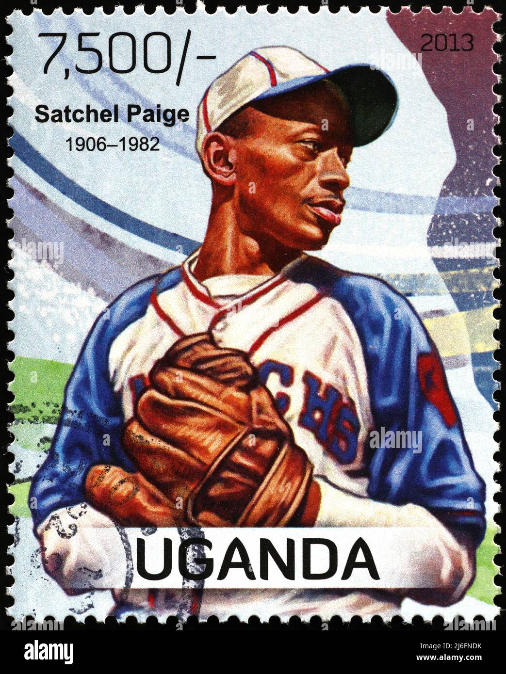Il campione di baseball Satchel Paige sul francobollo Foto Stock